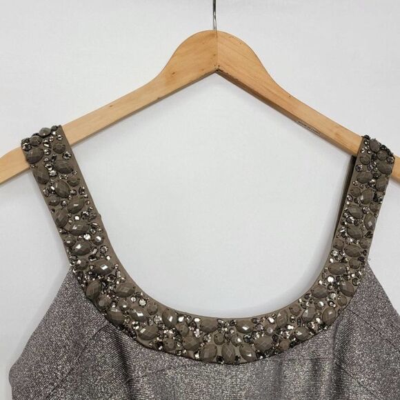 𝅺carmen MARC VALVO Bandage Embellished Dress bodycon Cocktail formal Size Large - Picture 10 of 14